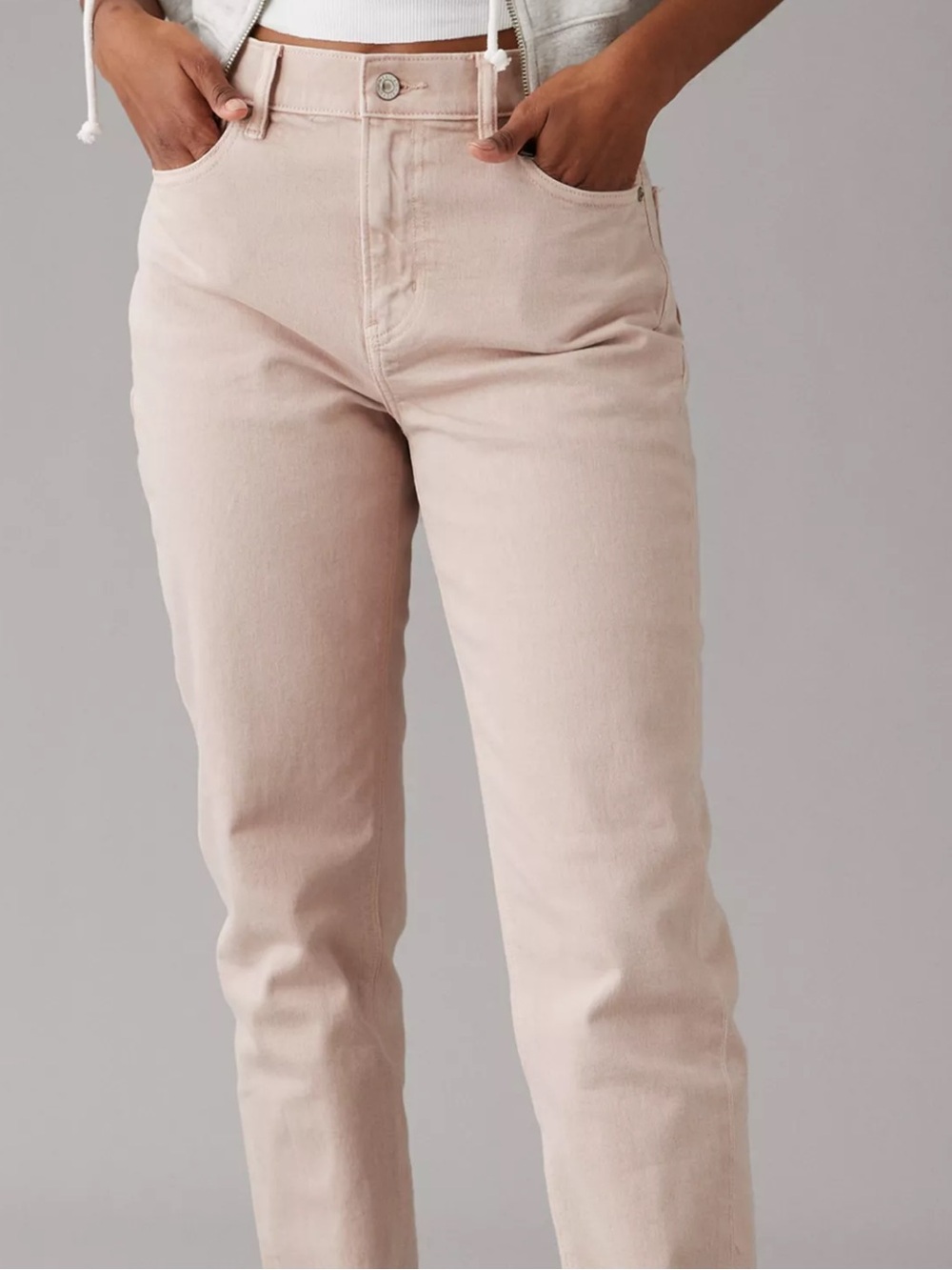 Joe's Jeans Cropped Straight Jeans in Pale Blush